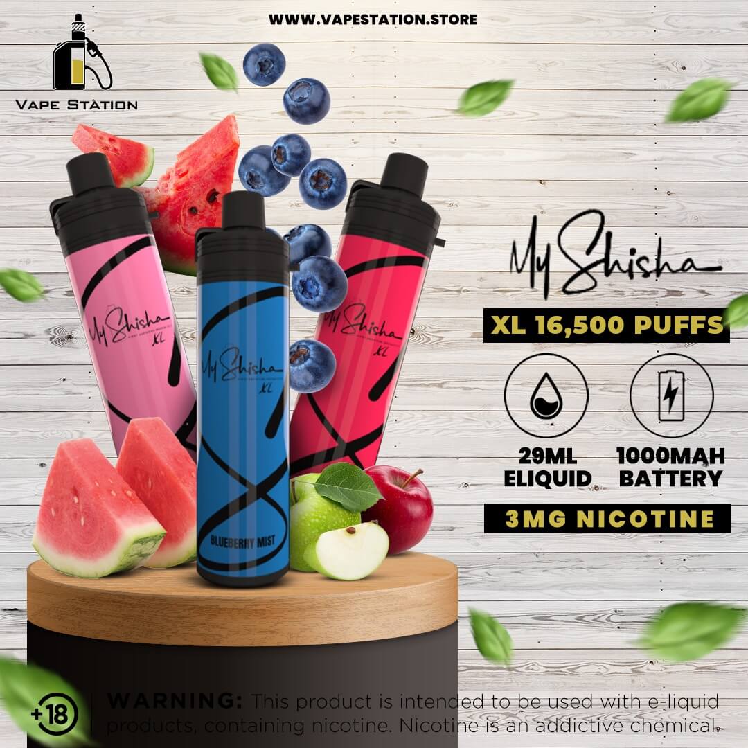 MY SHISHA XL 16,500 Puffs DTL Disposable Pod - 3mg Vape Station MY SHISHA XL 16,500 Puffs DTL Disposable Pod - 3mg Vape Station
