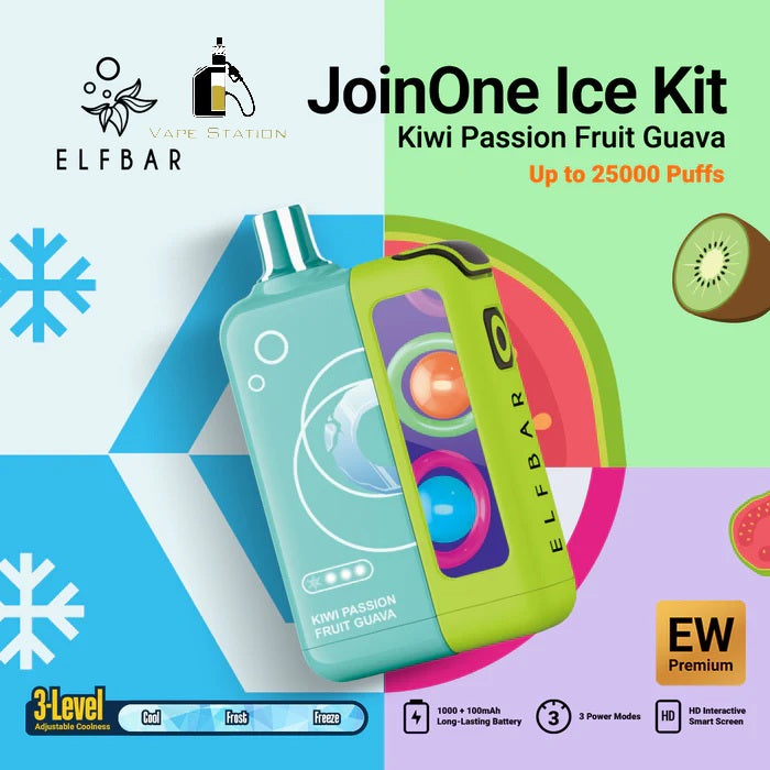 ELFBAR JOINONE Ice KIT 25,000 Puffs Disposable Vape (With Battery) 5% – Vape  Station
