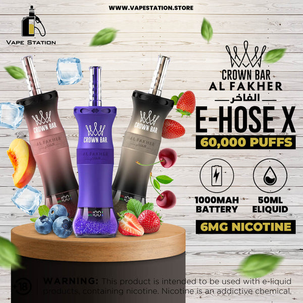 Al Fakher Crown Bar E-Hose X 60,000 Puffs Disposable Vape 6mg - Vape Station