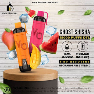 VAPES BARS Ghost Shisha 15000 Puffs Disposable Vape