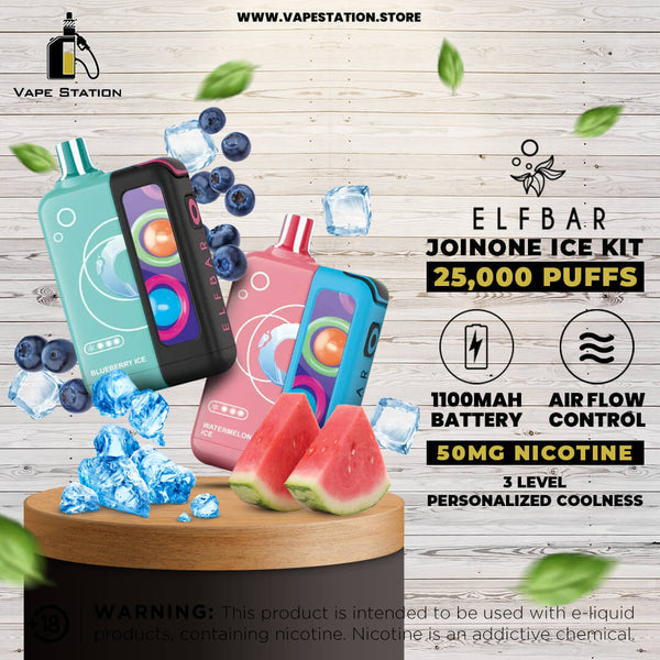 ELFBAR JOINONE Ice KIT 25,000 Puffs Disposable Vape (With Battery) 5%