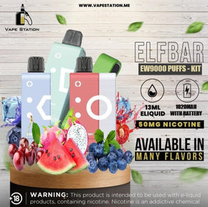 ELFBAR EW9000 Puffs Disposable Vape Kit (with Battery)