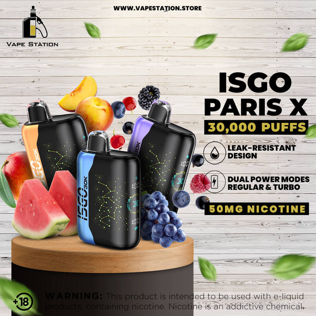 ISGO Paris X 30,000 Puffs Disposable Vape (50mg) Vape Station ISGO Paris X 30,000 Puffs Disposable Vape (50mg) Vape Station