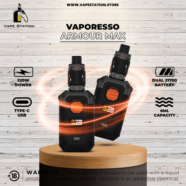 VAPORESSO ARMOUR MAX 220W Kit with iTANK T - Vape Station
