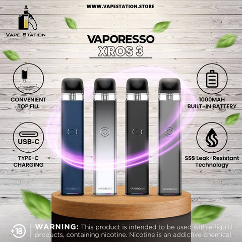 VAPORESSO XROS 3 16W Pod Kit 1000mAh Vape Station VAPORESSO XROS 3 16W Pod Kit 1000mAh Vape Station