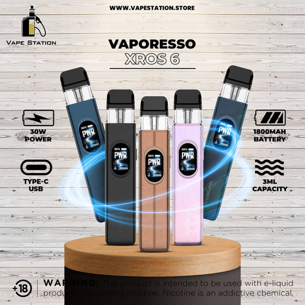 VAPORESSO XROS 6 Pod System Kit 1800mAh 30W - Vape Station