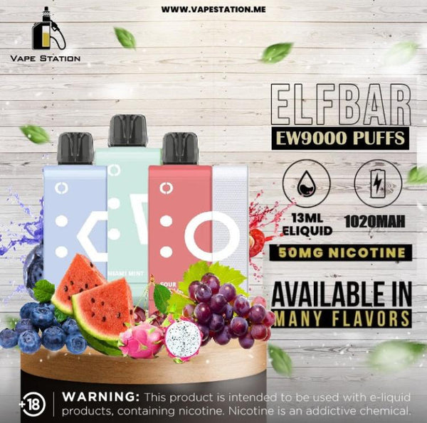 ELFBAR EW9000 Puffs Disposable Vape Kit (with Battery)