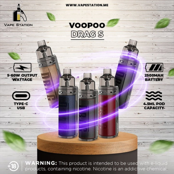 VOOPOO Drag S Kit 60W Mods & Kits 2500mAh Vape Station VOOPOO Drag S Kit 60W Mods & Kits 2500mAh Vape Station