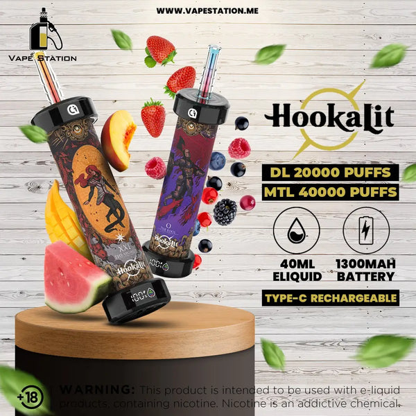 OLIT HookaLit 40,000 Puffs DTL Disposable Vape (3.5mg) - Hookah Lit