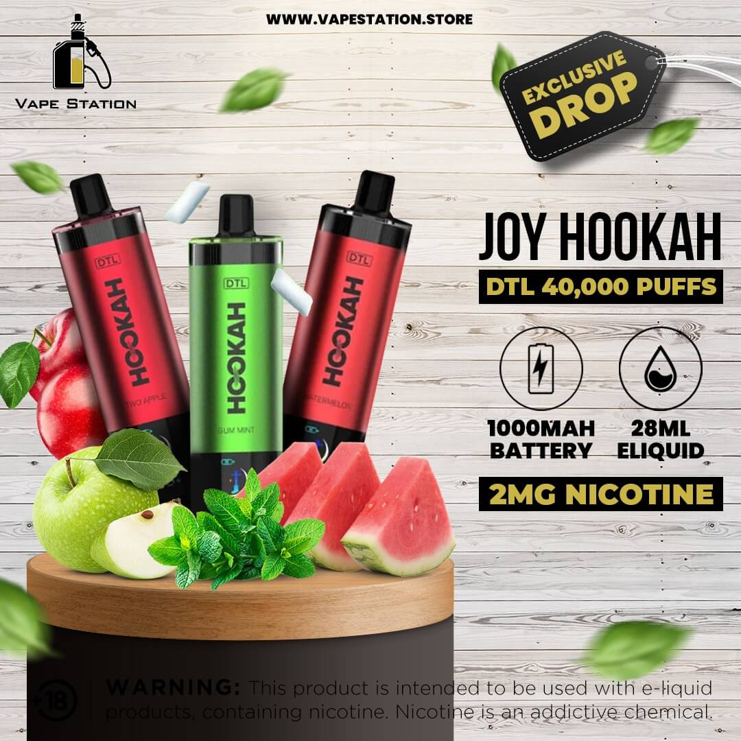 JOY Hookah DTL 40,000 Puffs Rechargeable Disposable Vape Vape Station JOY Hookah DTL 40,000 Puffs Rechargeable Disposable Vape Vape Station