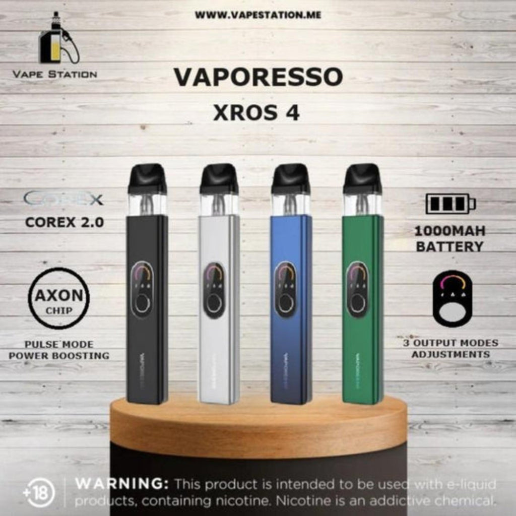 VAPORESSO XROS 4 Pod System Kit 1000mAh Vape Station VAPORESSO XROS 4 Pod System Kit 1000mAh Vape Station