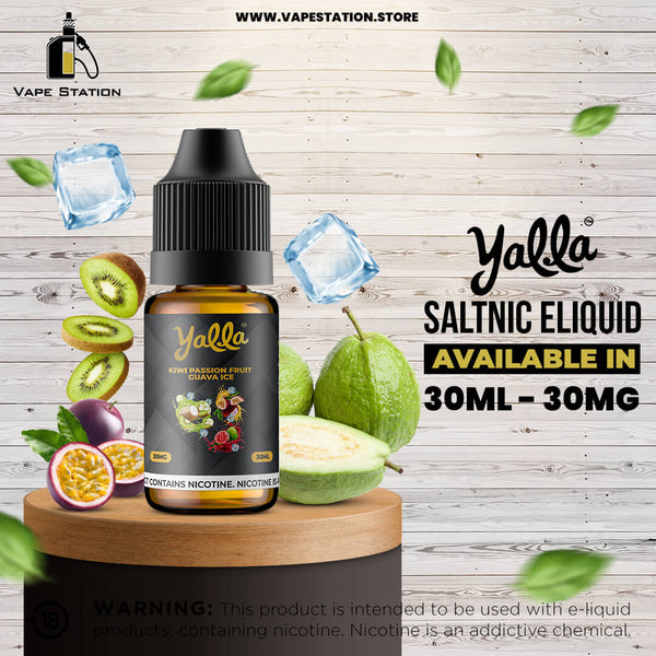 YALLA Kiwi Passion Fruit Guava Ice - Fusion 30ml (Saltnic) - Vape Station