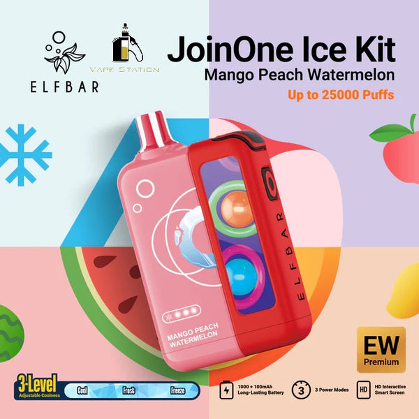 ELFBAR JOINONE Ice KIT 25,000 Puffs Disposable Vape (With Battery) 5%