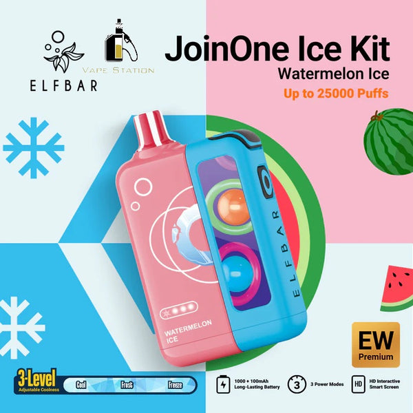 ELFBAR JOINONE Ice KIT 25,000 Puffs Disposable Vape (With Battery) 5%