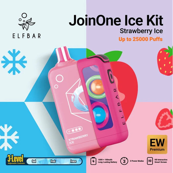 ELFBAR JOINONE Ice KIT 25,000 Puffs Disposable Vape (With Battery) 5% - Vape Station