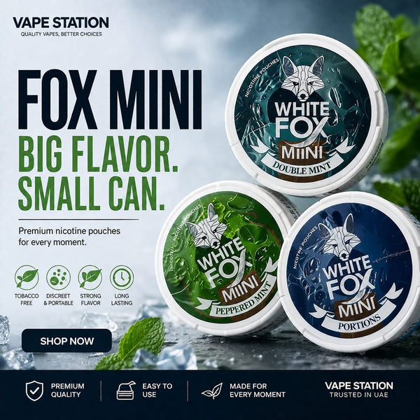 WHITE FOX Nicotine Pouches All White Slim & Mini Portion - Vape Station
