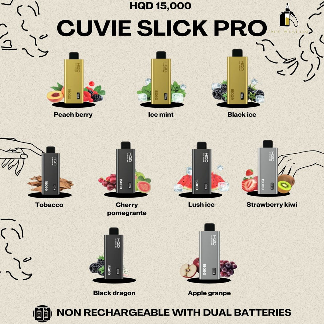 HQD Cuvie Slick Pro 15,000 Puffs Disposable Vape – Vape Station