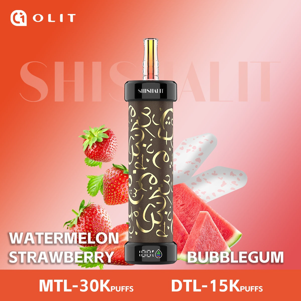 OLIT ShishaLit 30,000 Puffs Rechargeable Disposable Vape 3.5mg - Hooka   Vape Station