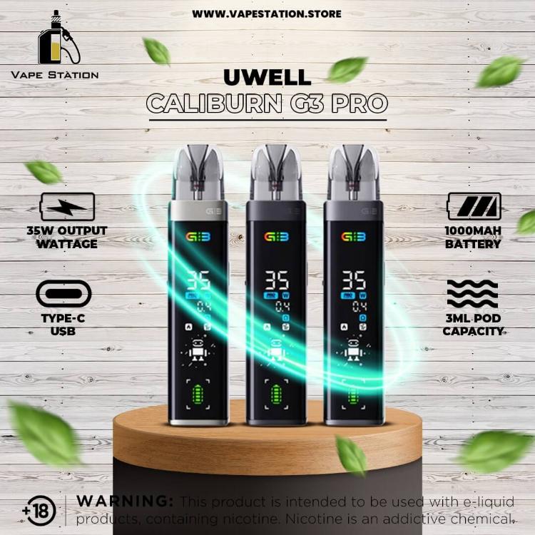 UWELL CALIBURN G3 PRO Pod System Kit 1000mAh Vape Station UWELL CALIBURN G3 PRO Pod System Kit 1000mAh Vape Station