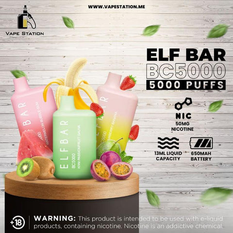 ELF BAR 5000 Puffs Rechargeable Disposable Vape Elfbar