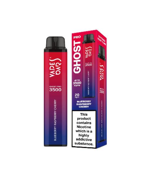 Vapes Bars Ghost Pro 3500 Puffs Disposable Vape (0% & 2% Nicotine)