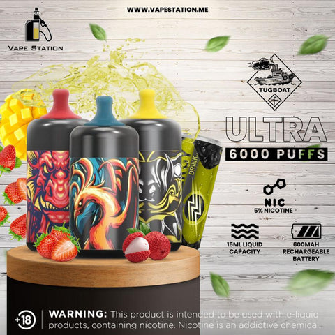 TUGBOAT ULTRA 6000 Puffs Rechargeable Disposable Vape